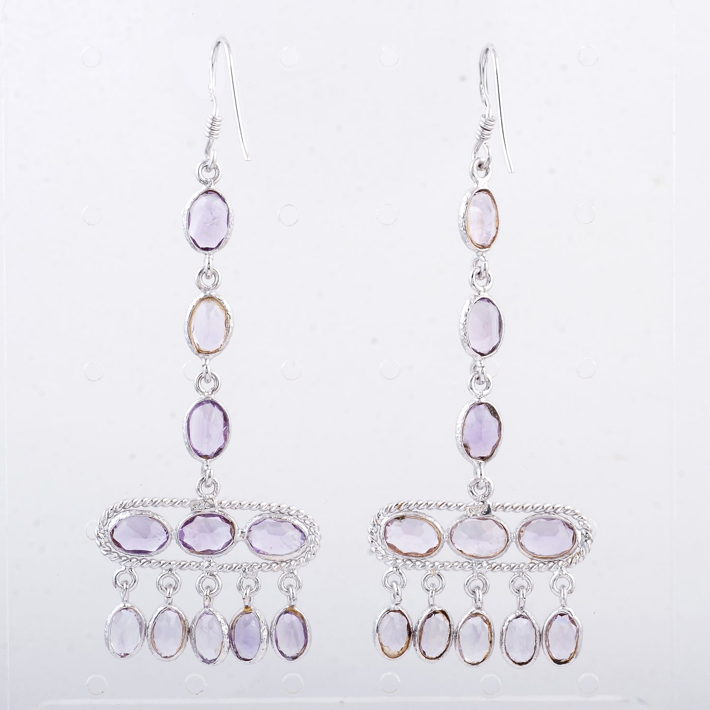 18.58 Ct Amethyst 925 Sterling Silver Earrings