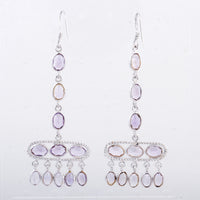 18.58 Ct Amethyst 925 Sterling Silver Earrings