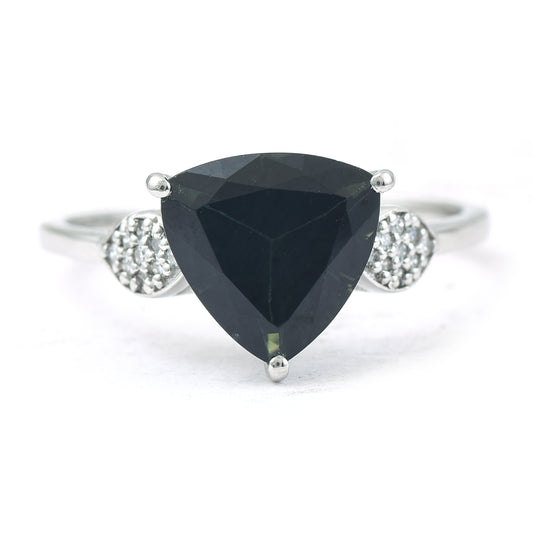 2.38 Ct Triangle Mixed Cut Natural Tourmaline 950 Platinum Ring