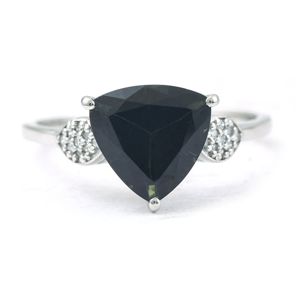 2.38 Ct Triangle Mixed Cut Natural Tourmaline 950 Platinum Ring
