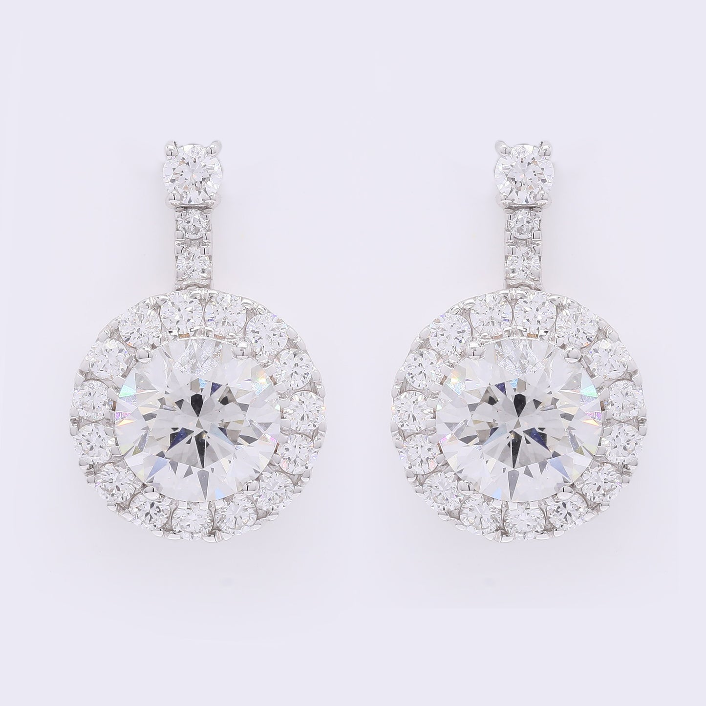 4.00 Carats Lab Grown Diamond 14K Gold Earrings