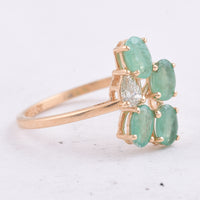 1.01 Ct Oval Natural Emerald 14K Gold Ring