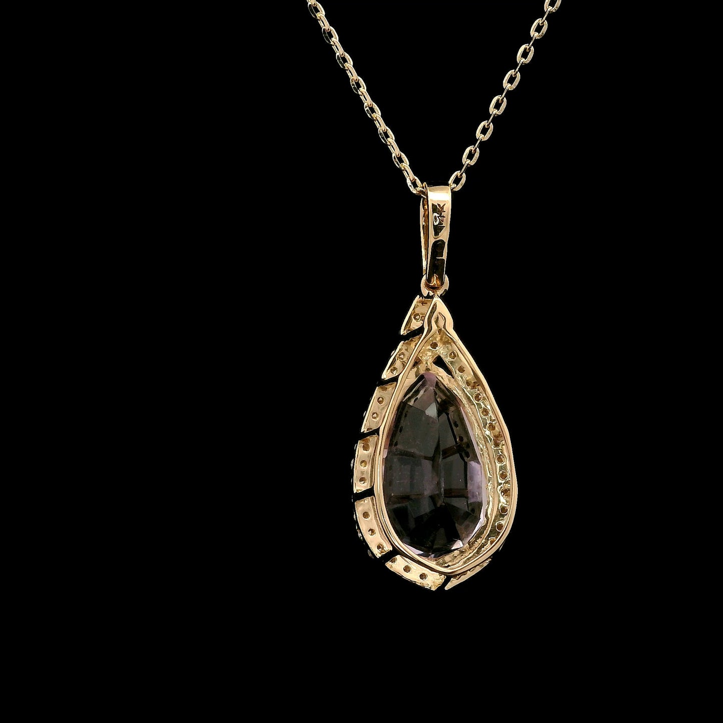 4.54 Ct Pear Kunzite 14K Gold Pendant