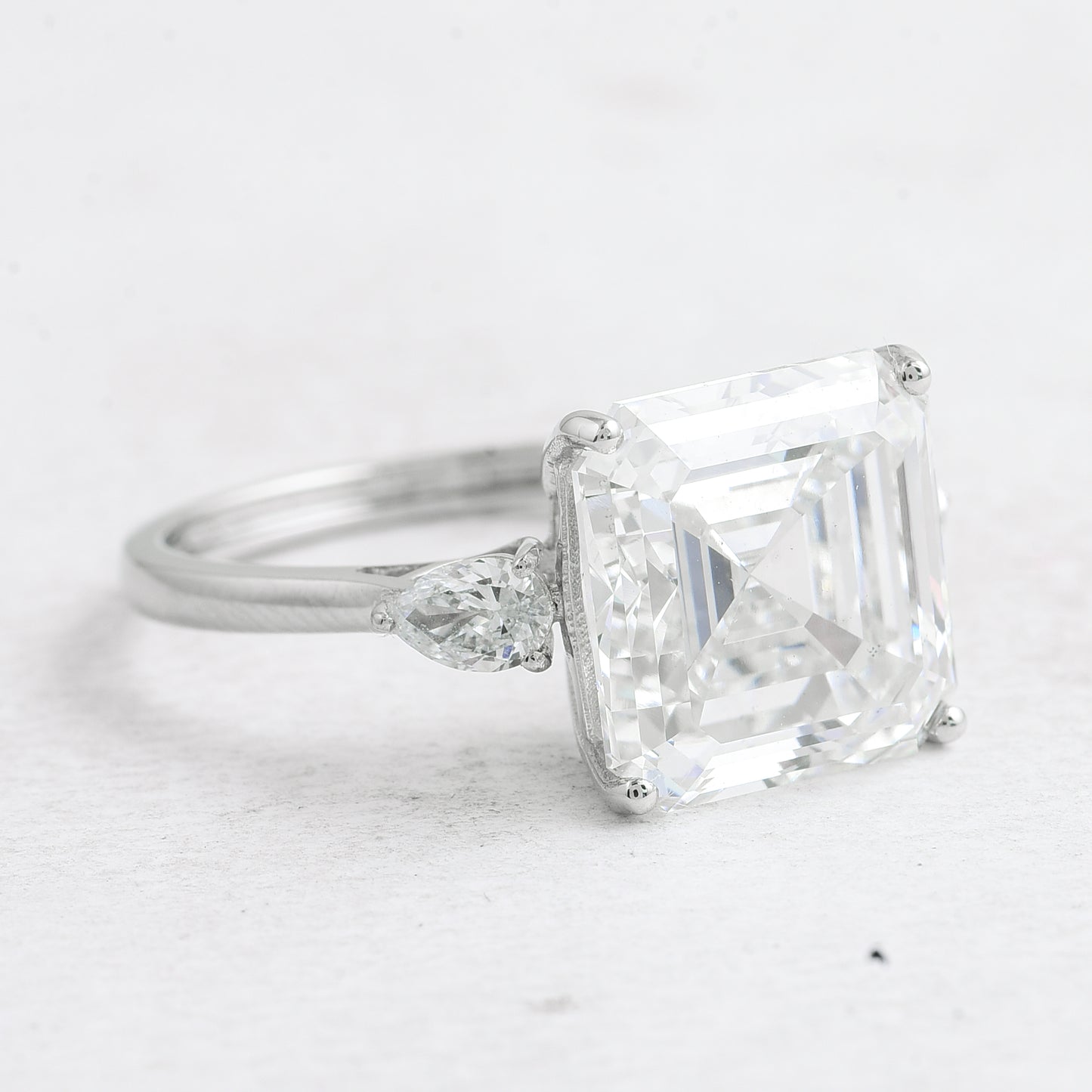 7.77 Ct Asscher Lab Grown Diamond 950 Platinum Ring