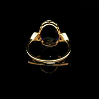 4.82 Ct Oval Mixed Cut Lab Grown Sapphire 14K Gold Ring