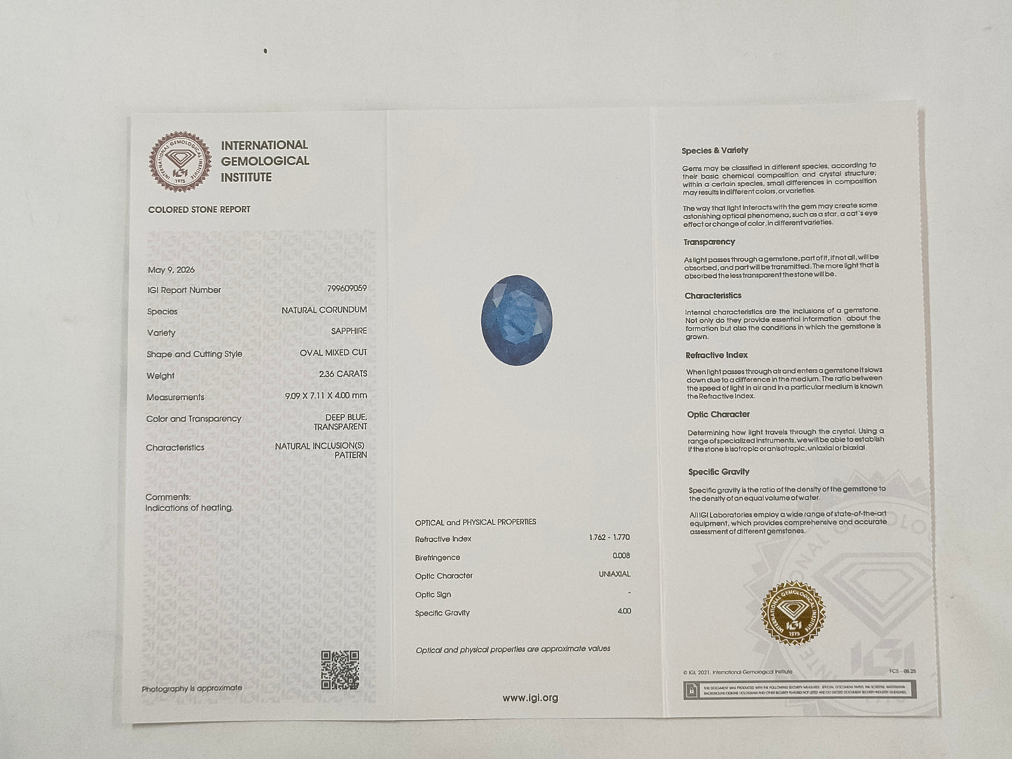 2.36 Natural Corundum Sapphire Oval Mixed Cut Gemstone