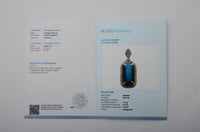 3.58 Ct Octagon Step Cut Natural Sapphire 14K Gold Pendant