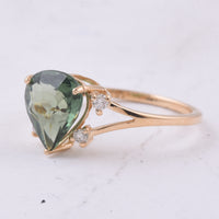 2.42 Ct Pear Natural Apatite 14K Gold Ring