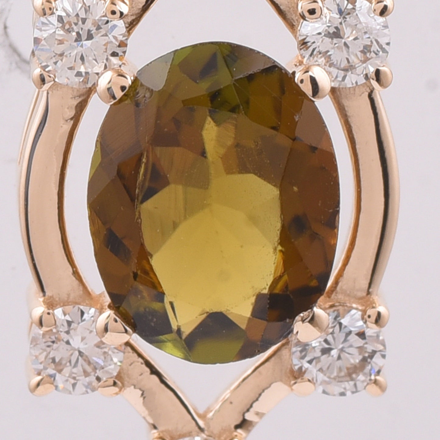 1.22 Ct Oval Natural Tourmaline 14K Gold Pendant