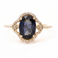 2.68 Ct Oval Natural Sapphire 14K Gold Ring