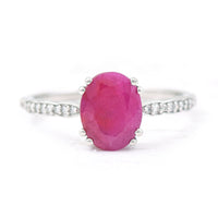 1.72 Ct Oval Mixed Cut Natural Ruby 950 Platinum Ring