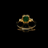 1.42 Ct Octagon Step Cut Natural Emerald 14K Gold Ring