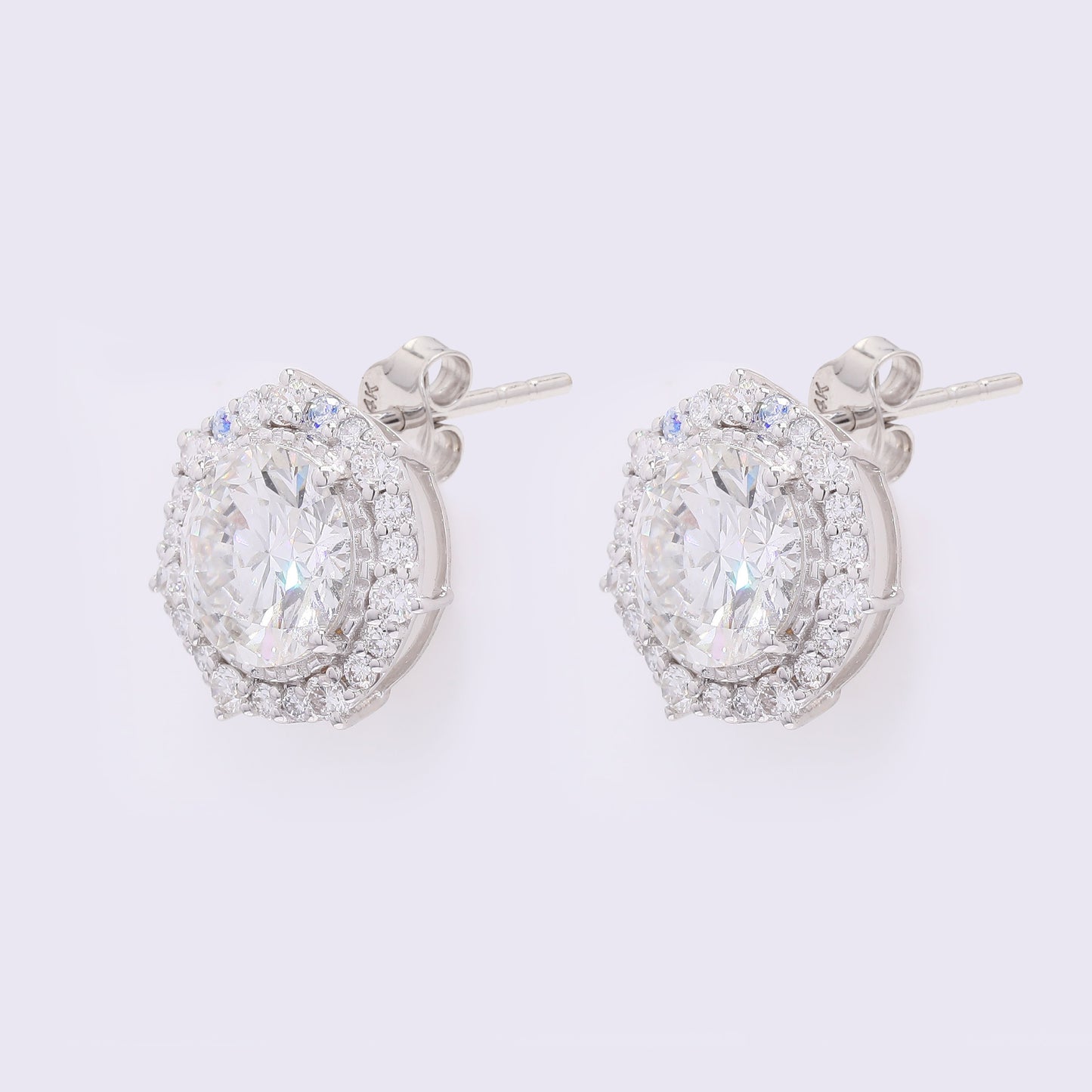 4.87 Carats Lab Grown Diamond 14K Gold Earrings