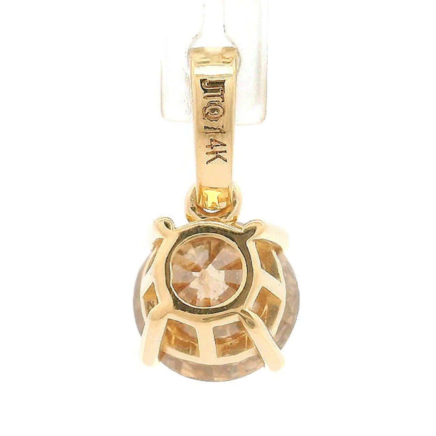 1.27 Ct Round Brown Diamond 14K Gold Pendant