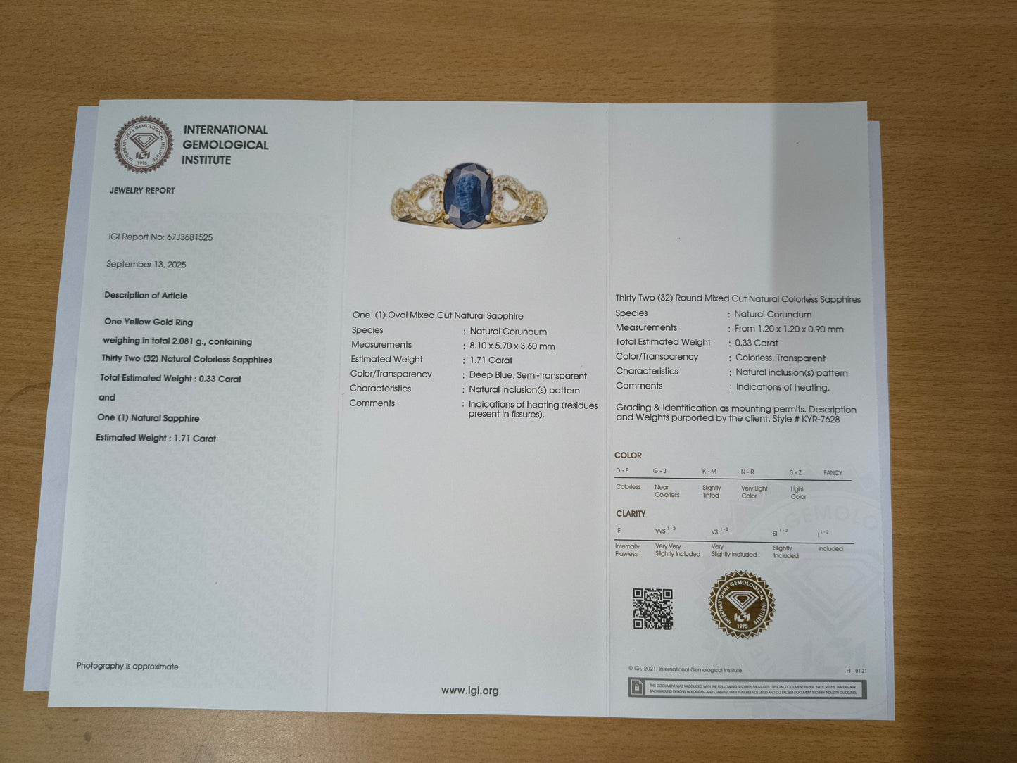2.04 Ct Oval Mixed Cut Natural Corundum Sapphire 14K Gold Ring