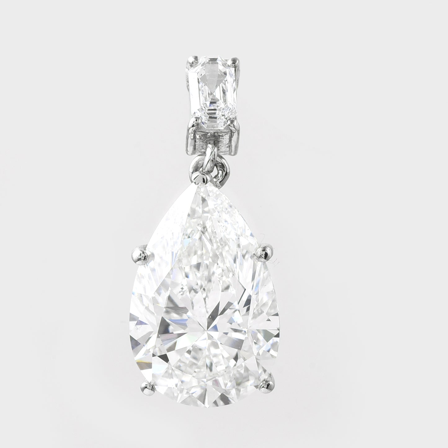 5.20 Ct Pear Lab Grown Diamond 950 Platinum Pendant