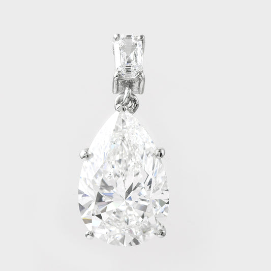 5.20 Ct Pear Lab Grown Diamond 950 Platinum Pendant