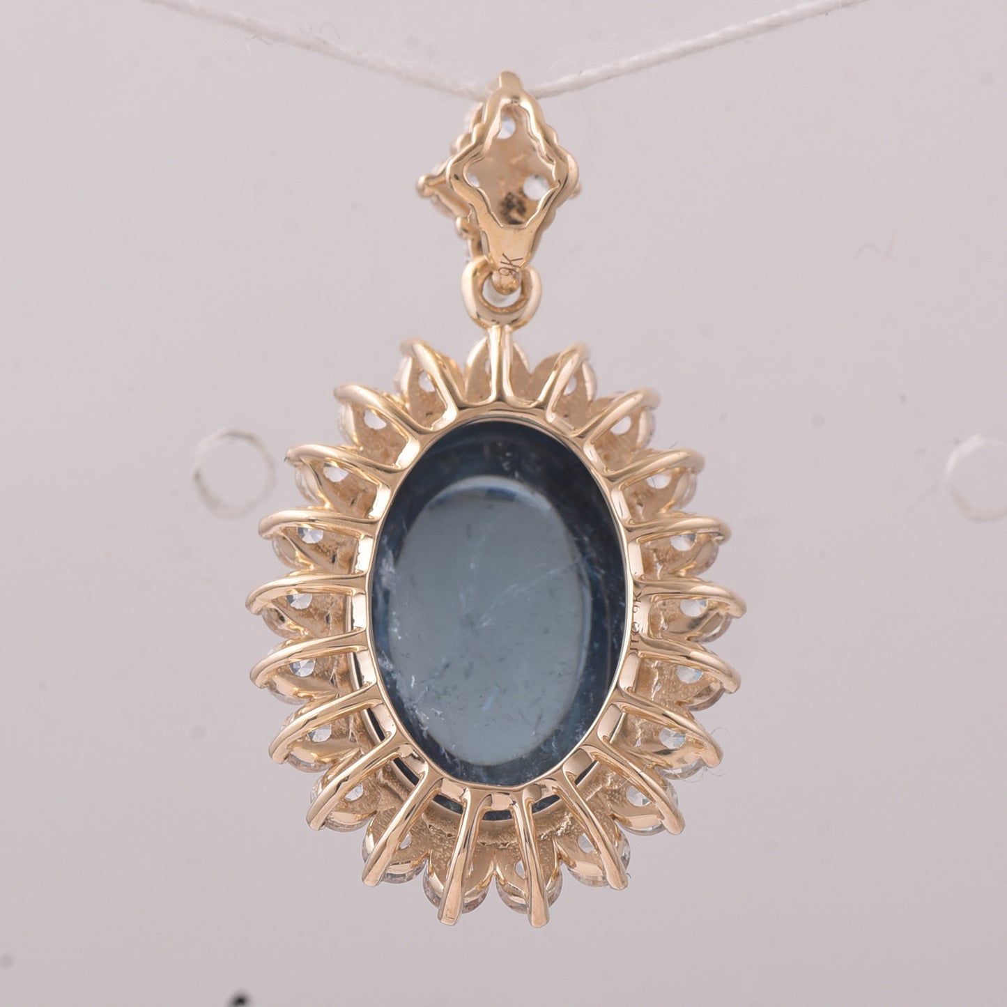 9.22 Ct Oval Tourmaline 9K Gold Pendant