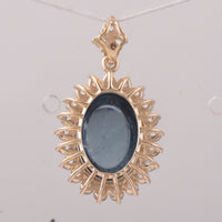 9.22 Ct Oval Tourmaline 9K Gold Pendant