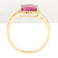3.36 Carats Natural Corundum Ruby 14K Gold Ring