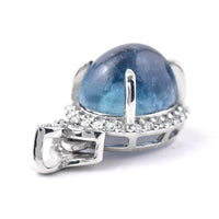 2.69 Ct Oval Cabochon Cut Natural Tourmaline 950 Platinum Pendant