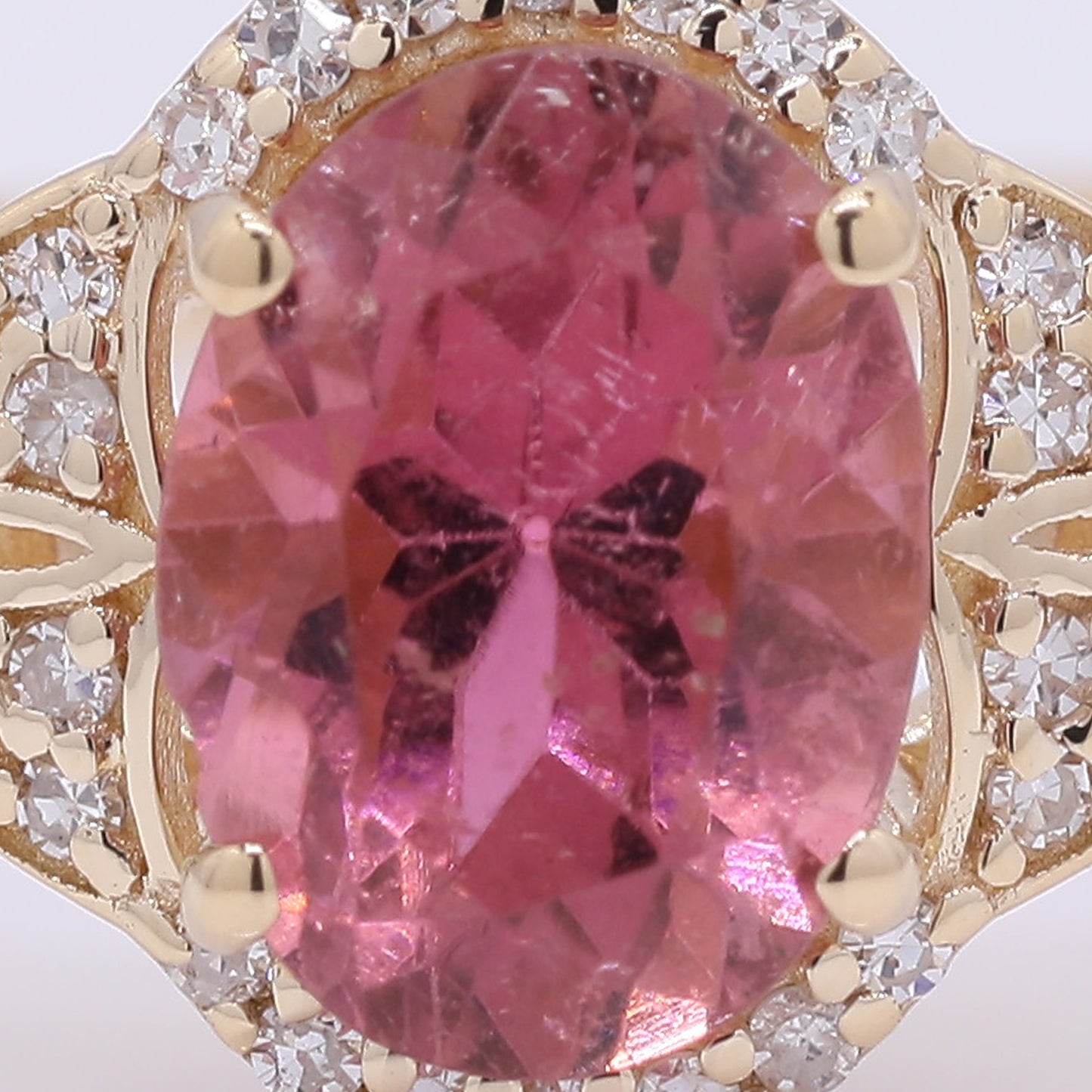 1.40 Ct Oval Mixed Cut Natural Pink Tourmaline 14K Gold Ring