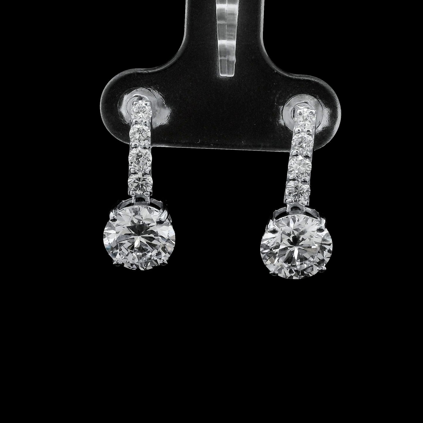 3.46 Ct Round Lab Grown Diamond 14K Gold Earrings