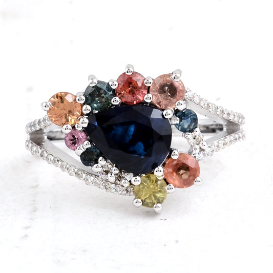 3.14 Carats Sapphire 14K Gold Ring