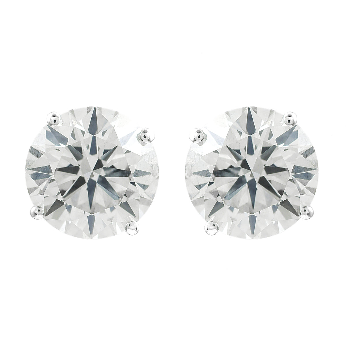 3.14 Carats Lab Grown Diamond 14K Gold Earrings