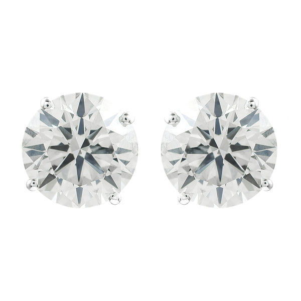 3.14 Carats Lab Grown Diamond 14K Gold Earrings