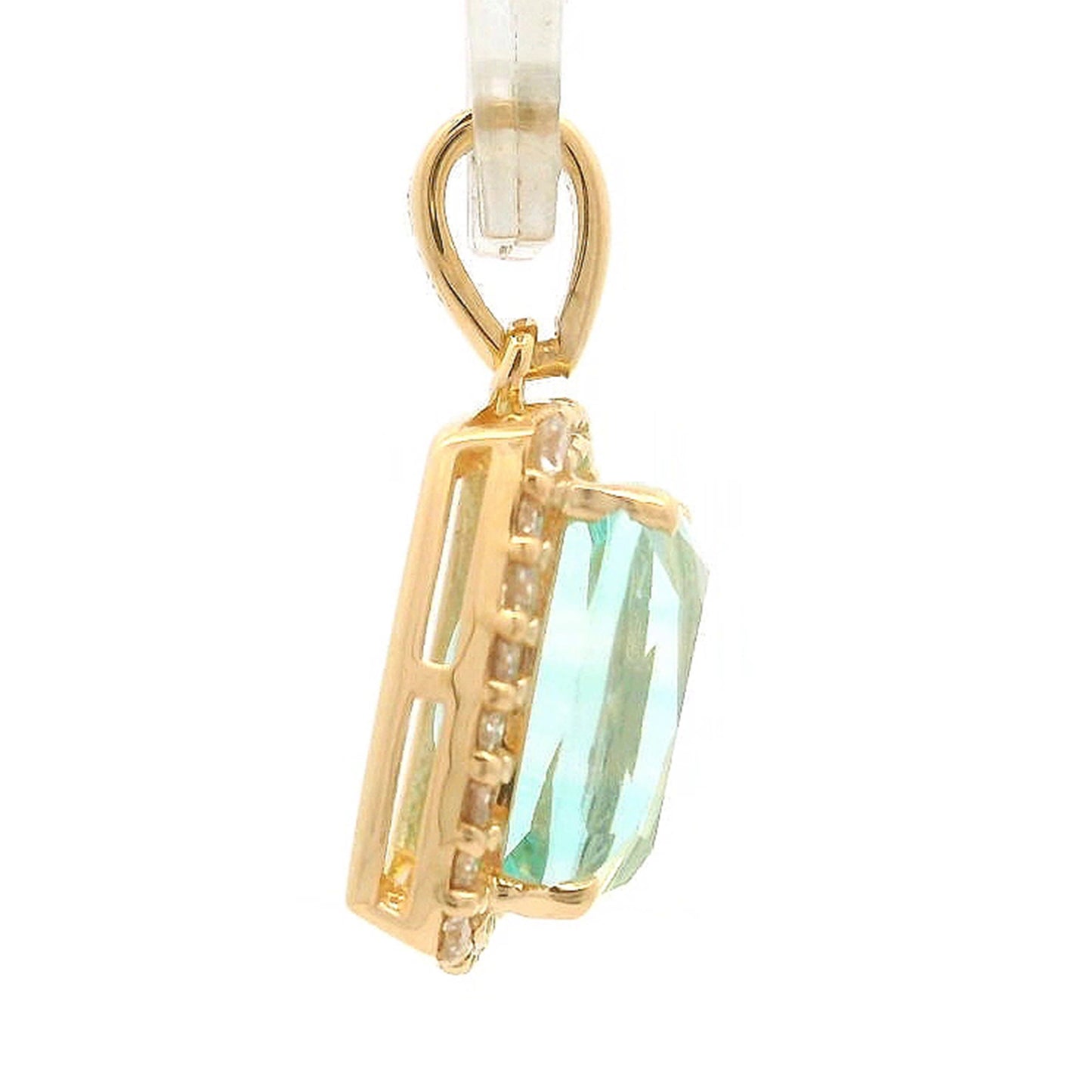 2.35 Ct Cushion Emerald 14K Gold Pendant
