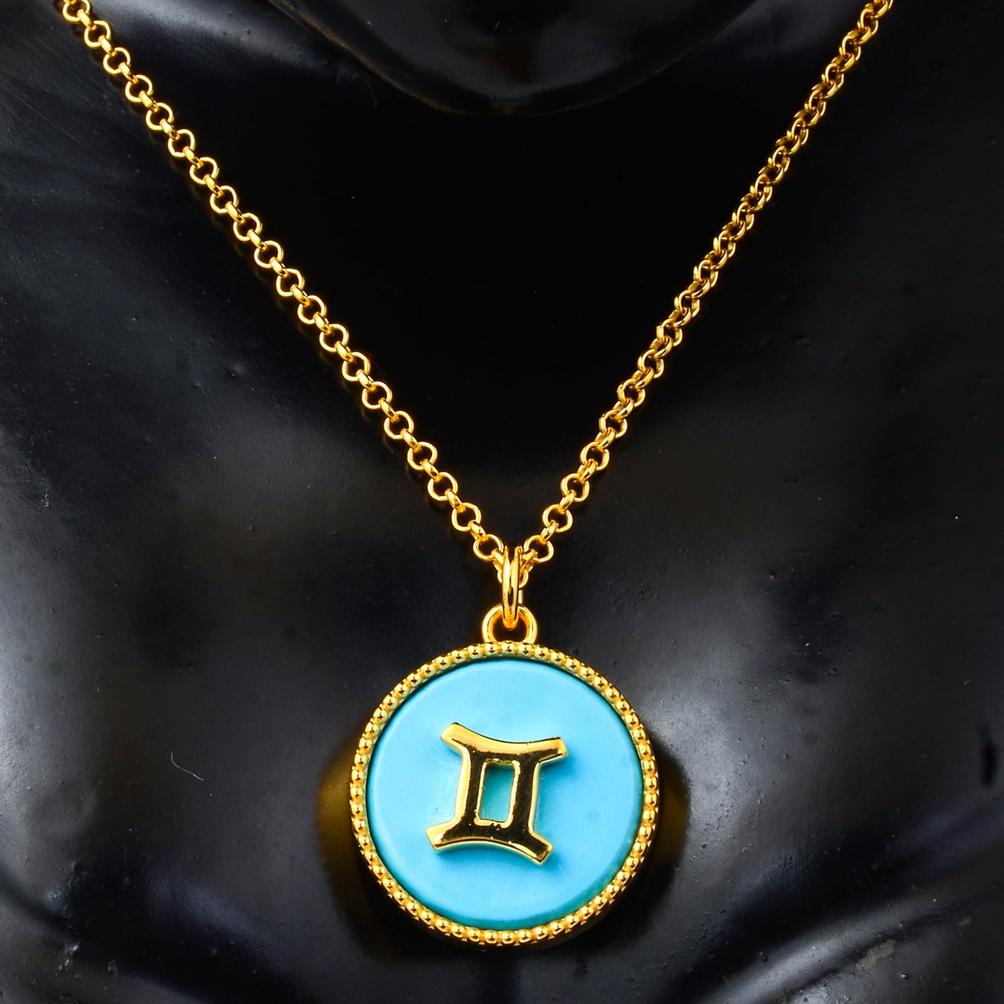7.74 Ct Round Turquoise 925 Sterling Silver Pendant