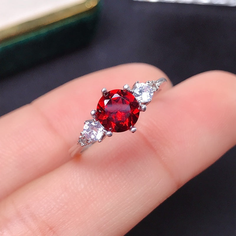 Garnet 925 Sterling Silver Ring