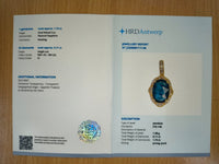 1.85 Ct Oval Mixed Cut Natural Sapphire 14K Gold Pendant