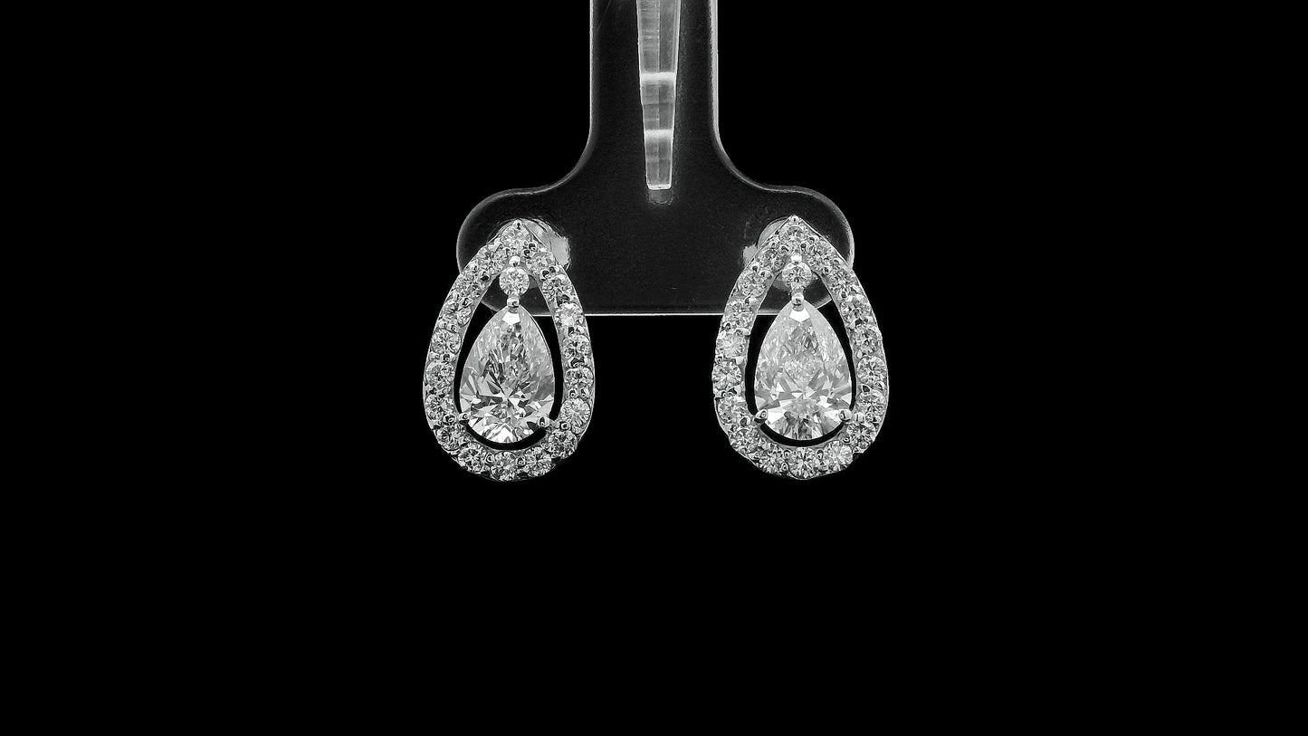 2.94 Carats Lab Grown Diamond 14K Gold Earrings