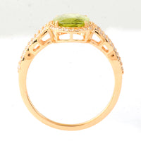 2.38 Ct Oval Mixed Cut Natural Green Sapphire 14K Gold Ring