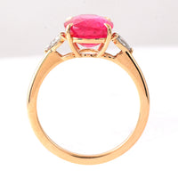 4.55 Ct Oval Ruby 18K Gold Ring