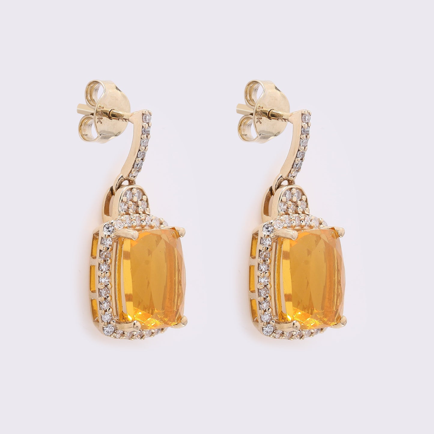 2.65 Ct Oval Mixed Cut Natural Fire Opal 14K Gold Earrings