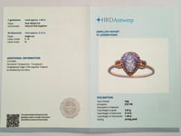 1.52 Ct Pear Mixed Cut Natural Pink Sapphire 14K Gold Ring