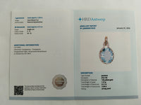 2.39 Ct Oval Mixed Cut Natural Aquamarine 14K Gold Pendant