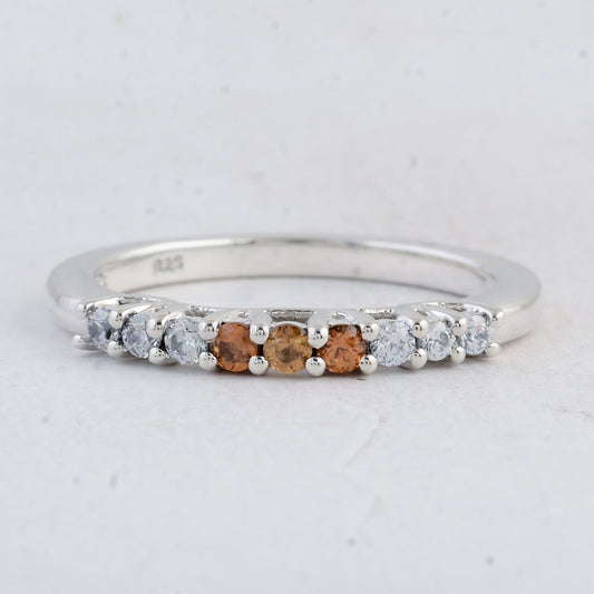 0.54 Ct Round Citrine 925 Sterling Silver Ring