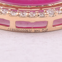 7.74 Ct Oval Cabochon Cut Natural Ruby 14K Gold Pendant