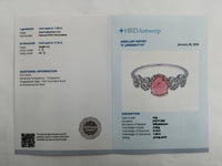 1.46 Ct Oval Cabochon Cut Natural Pink Tourmaline 950 Platinum Ring