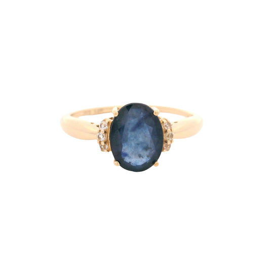 1.90 Ct Oval Sapphire 14K Gold Ring