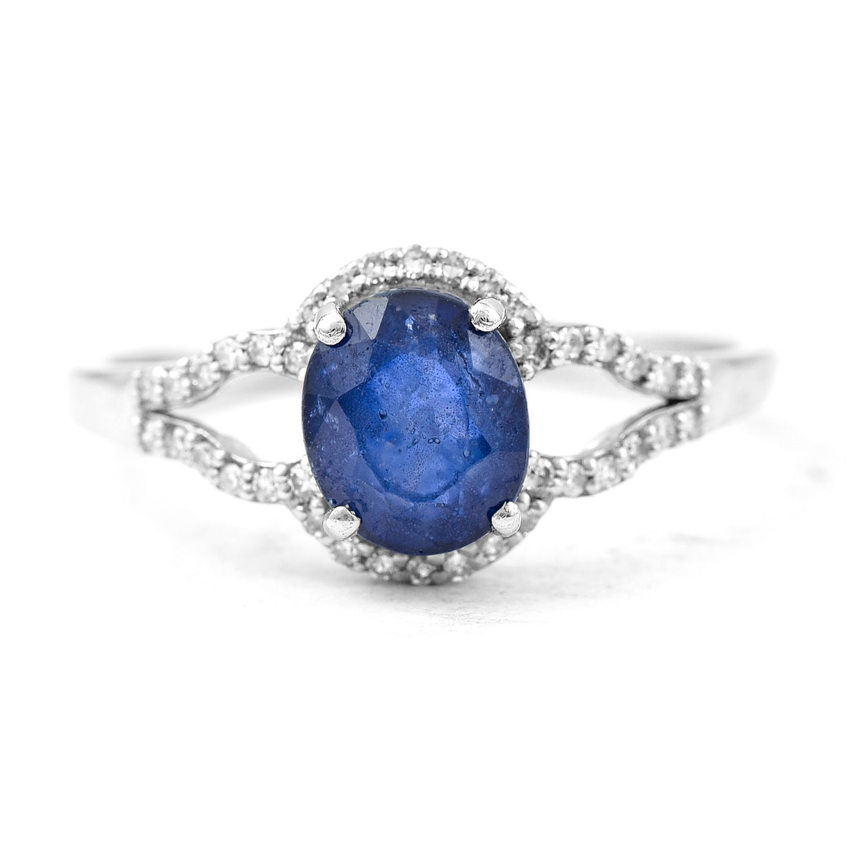 1.70 Ct Oval Mixed Cut Natural Sapphire 950 Platinum Ring