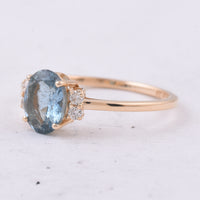 1.10 Ct Oval Natural Aquamarine 14K Gold Ring