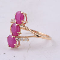 2.42 Ct Oval Natural Ruby 14K Gold Ring