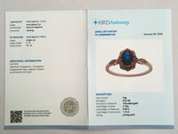 1.24 Ct Oval Mixed Cut Natural Sapphire 14K Gold Ring