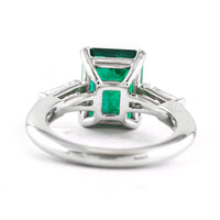 4.99 Ct Octagon Step Cut Natural Beryl Emerald 950 Platinum Ring
