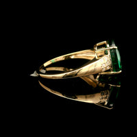4.17 Ct Oval Lab Grown Emerald 14K Gold Ring